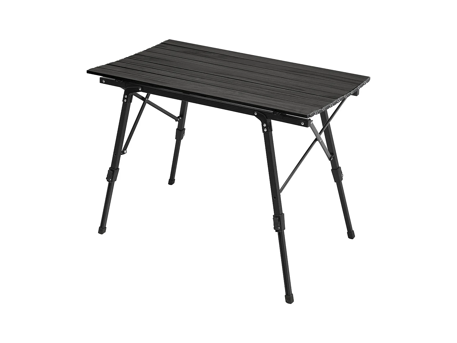 Table de camping pliable JAWINIO, table pliante réglable en hauteur, aluminium noir