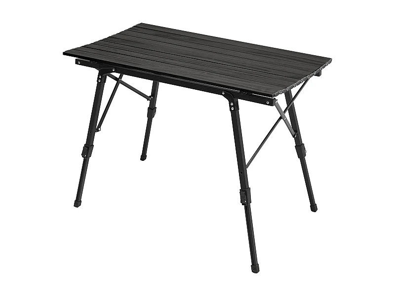 Table de camping pliable JAWINIO, table pliante réglable en hauteur, aluminium noir
