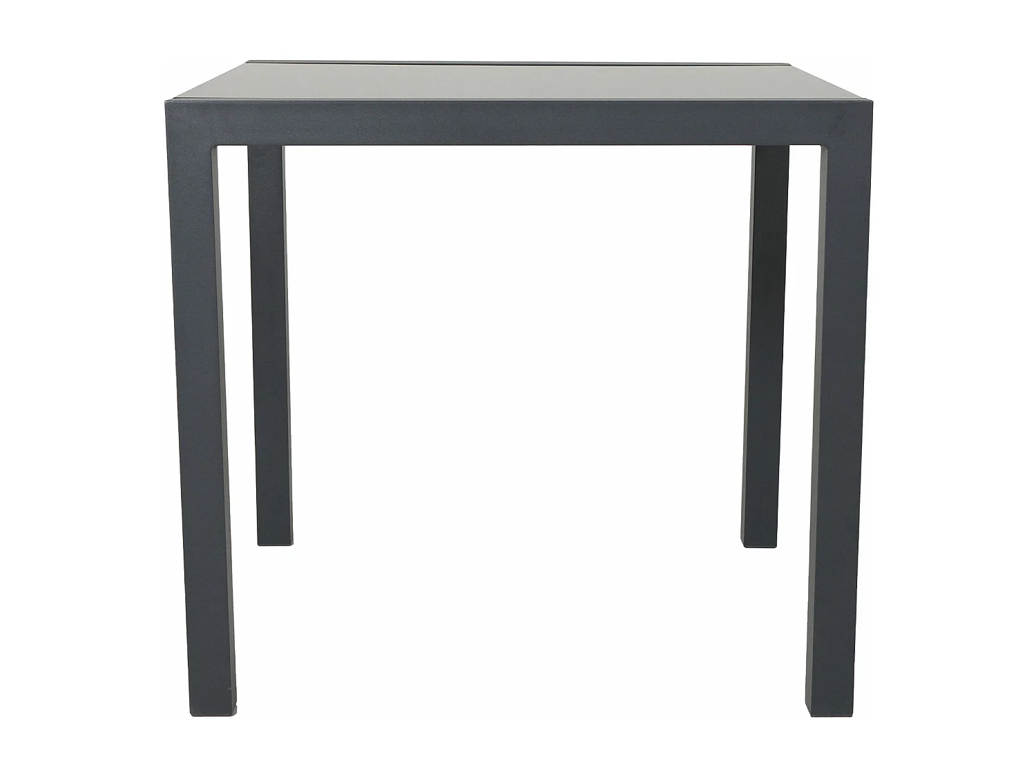 Table de jardin en aluminium avec plateau en verre
