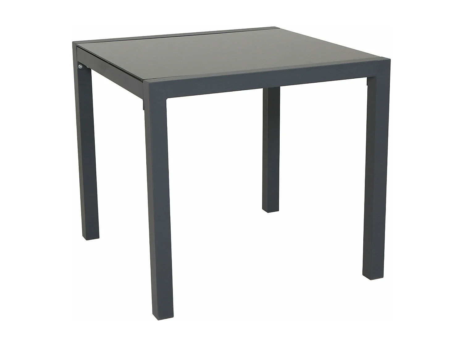 Table de jardin en aluminium avec plateau en verre