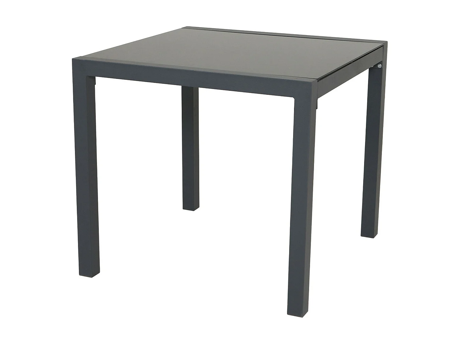 Table de jardin en aluminium avec plateau en verre
