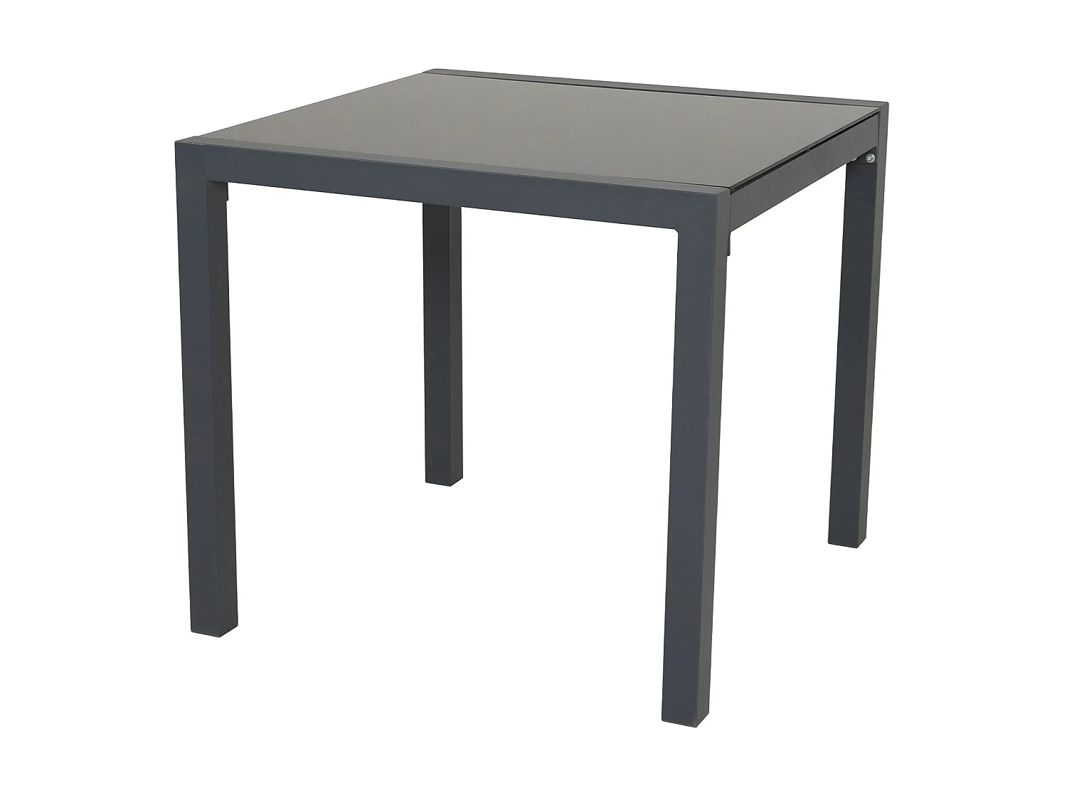 Table de jardin en aluminium avec plateau en verre