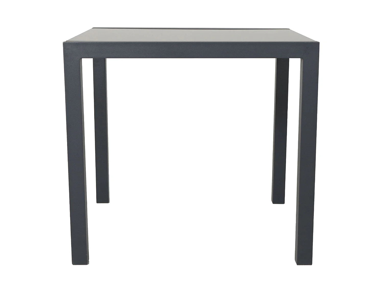 Table de jardin en aluminium avec plateau en verre