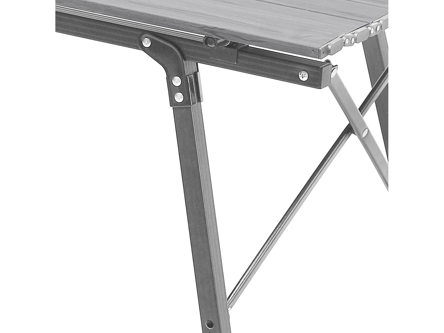 Table de camping pliable JAWINIO, table pliante réglable en hauteur, aluminium argent