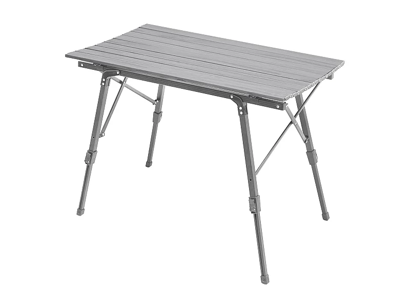 Table de camping pliable JAWINIO, table pliante réglable en hauteur, aluminium argent