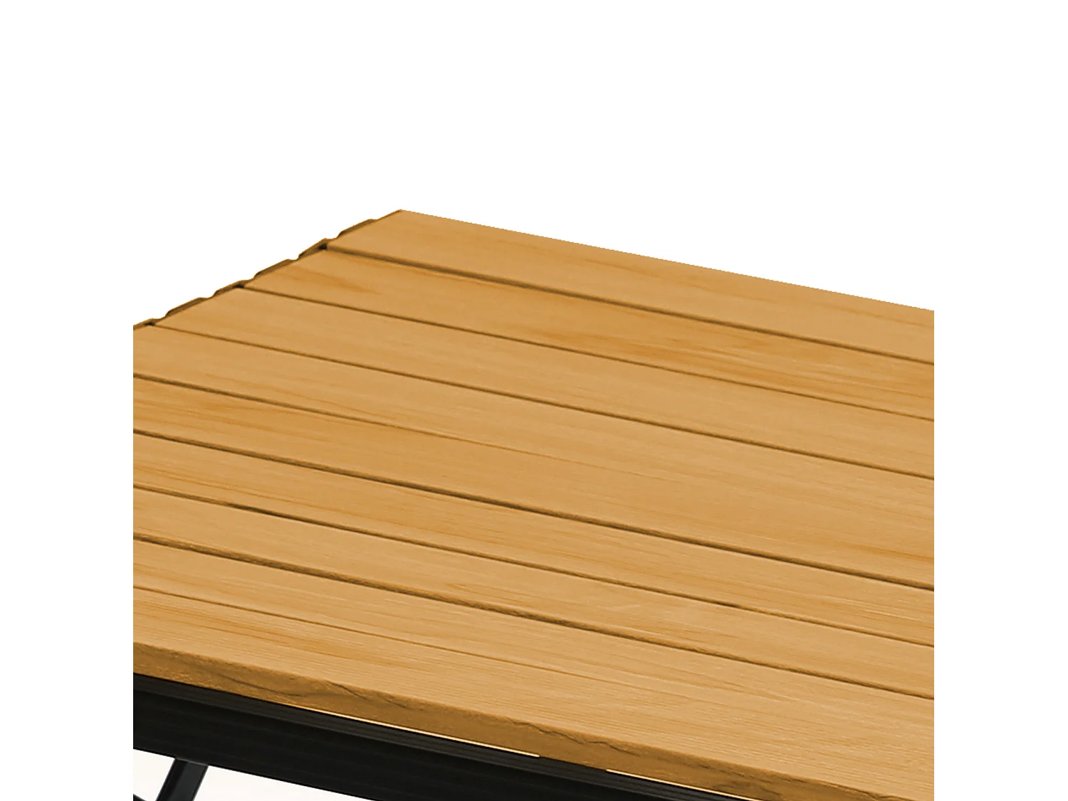 Table de camping pliable JAWINIO, table pliante réglable en hauteur, aluminium aspect bois/noir