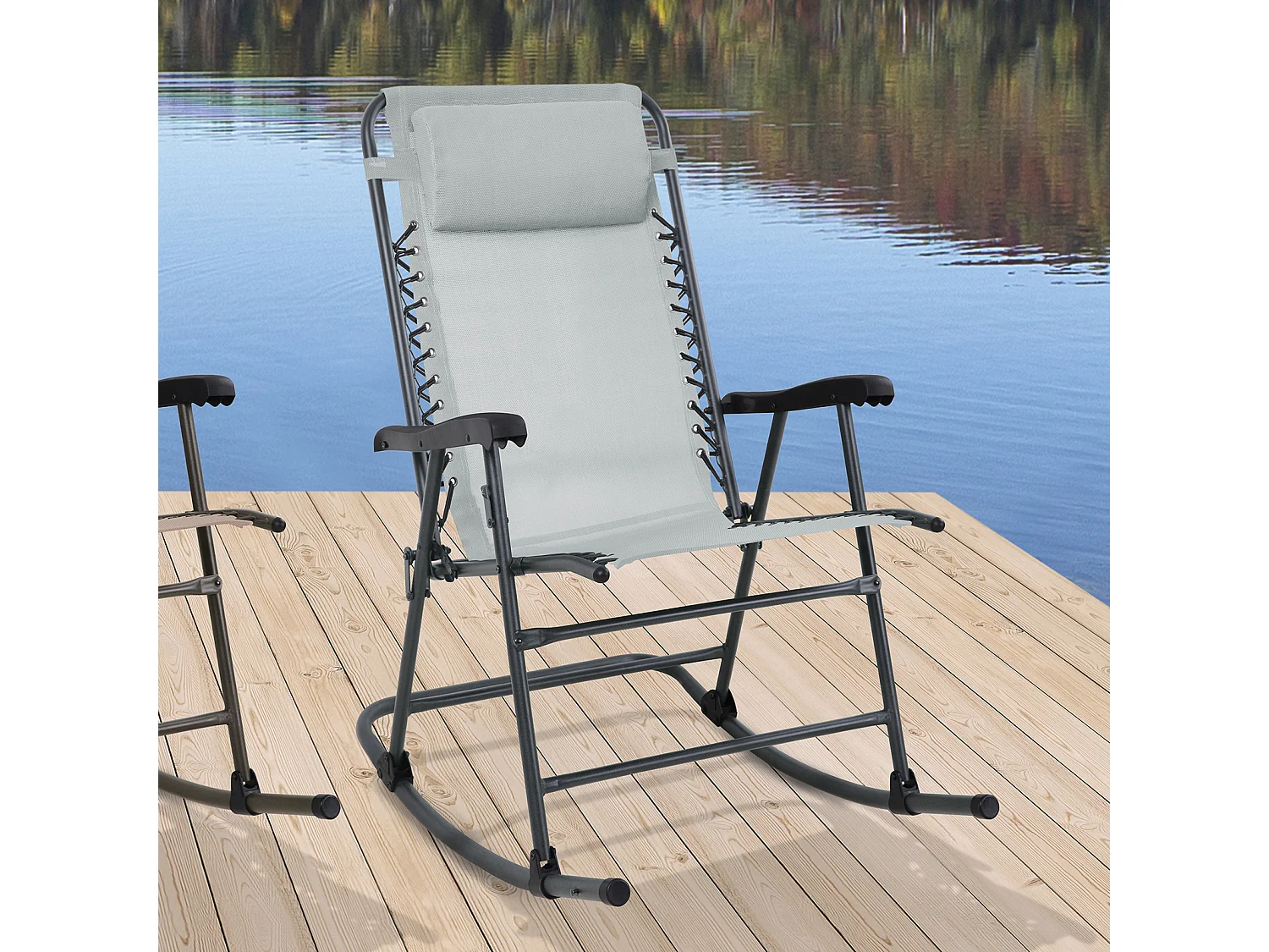 Fauteuil à bascule pliable avec appuie-tête