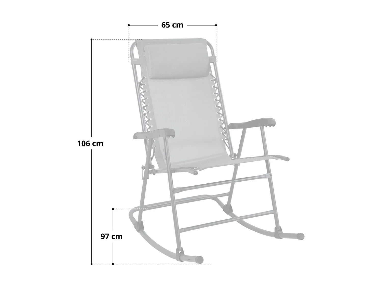 Fauteuil à bascule pliable avec appuie-tête