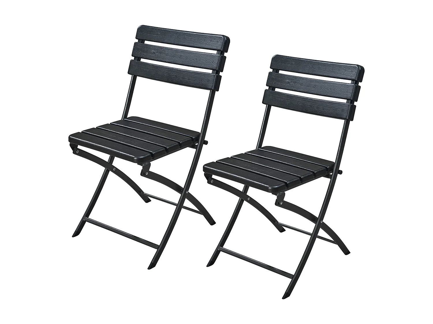 Lot de 2 chaises de balcon aspect bois pliables