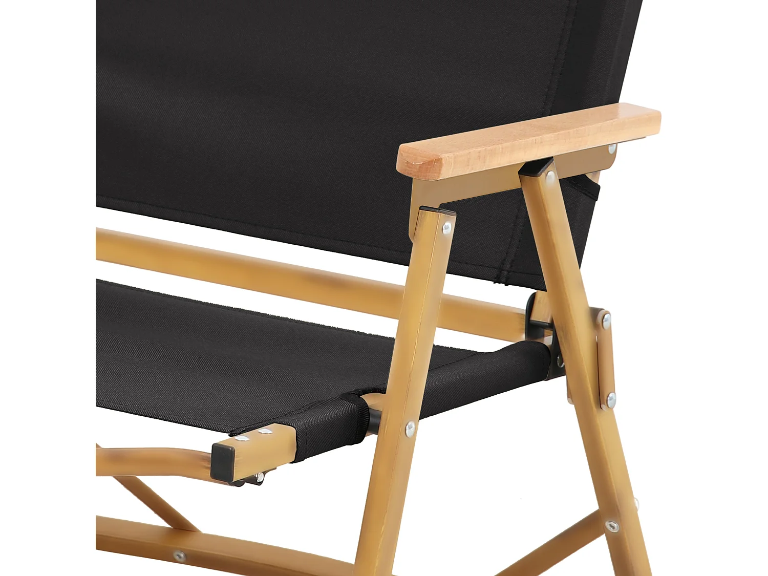 Chaise de camping extérieure en bois pliable avec accoudoirs