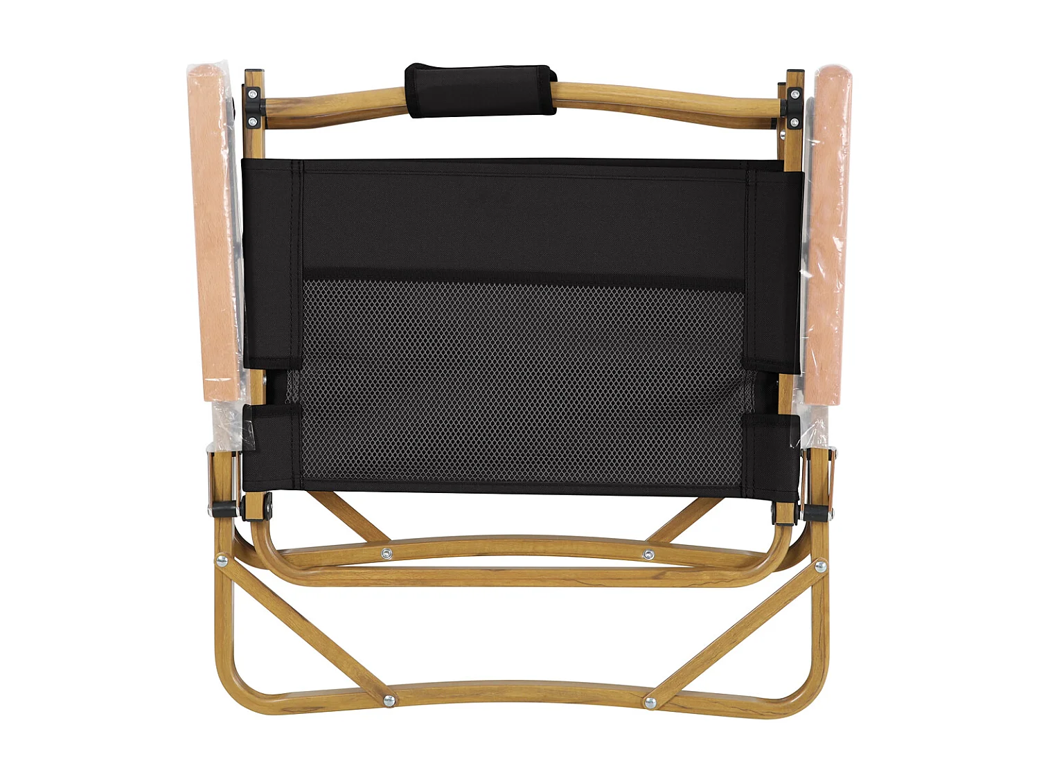 Chaise de camping extérieure en bois pliable avec accoudoirs