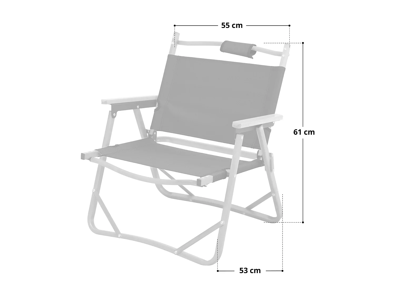 Chaise de camping extérieure en bois pliable avec accoudoirs