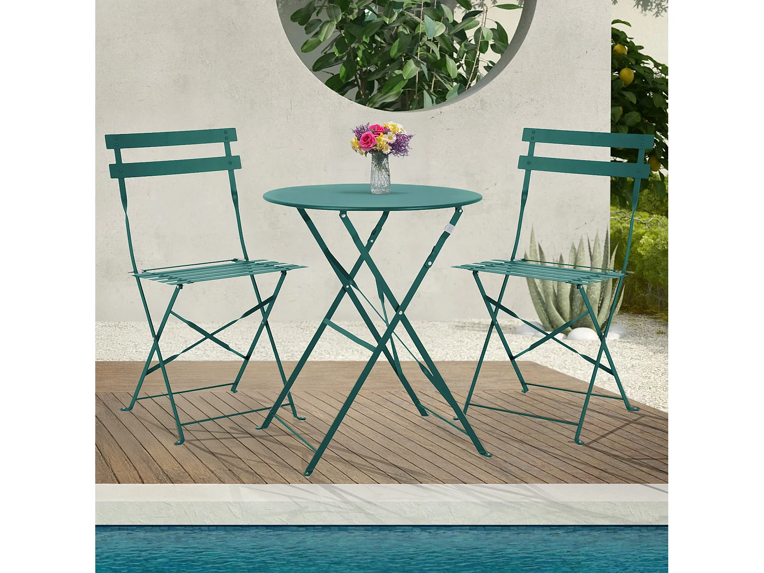 Meubles de balcon Chaise Table Métal pliants