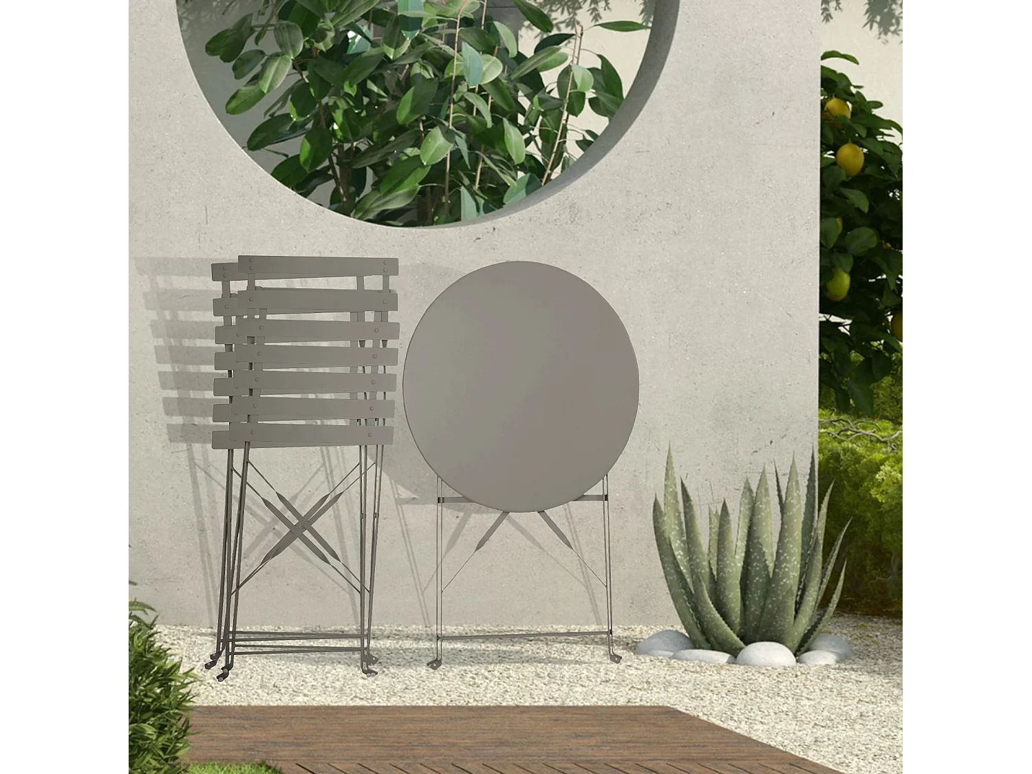 Meubles de balcon Chaise Table Métal pliants