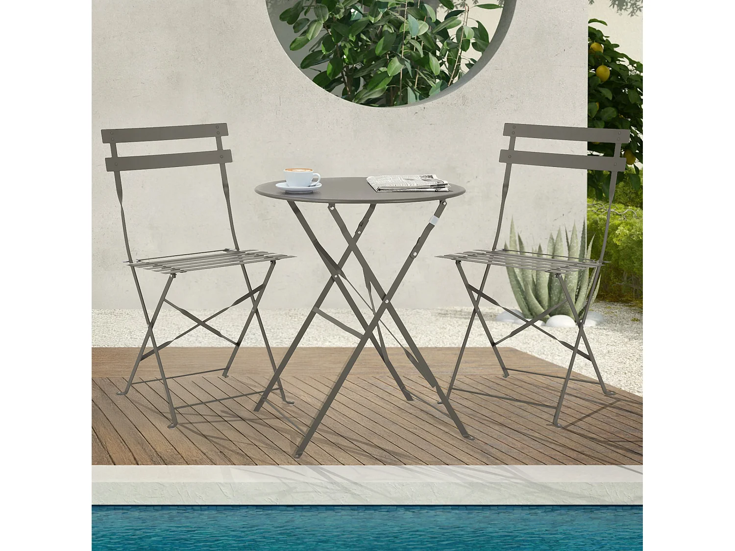 Meubles de balcon Chaise Table Métal pliants