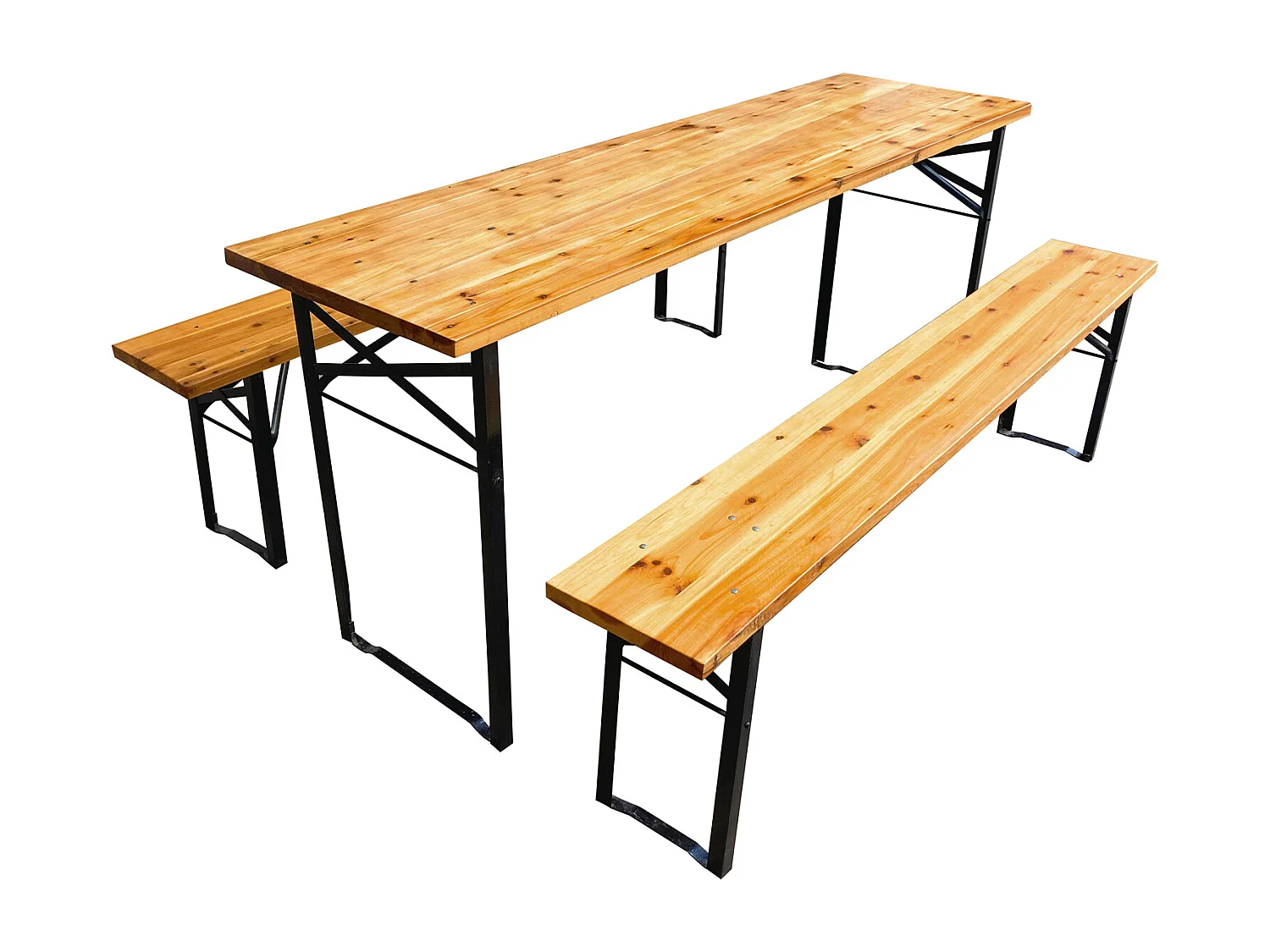 Garniture de brasserie pliante 3 pièces en bois