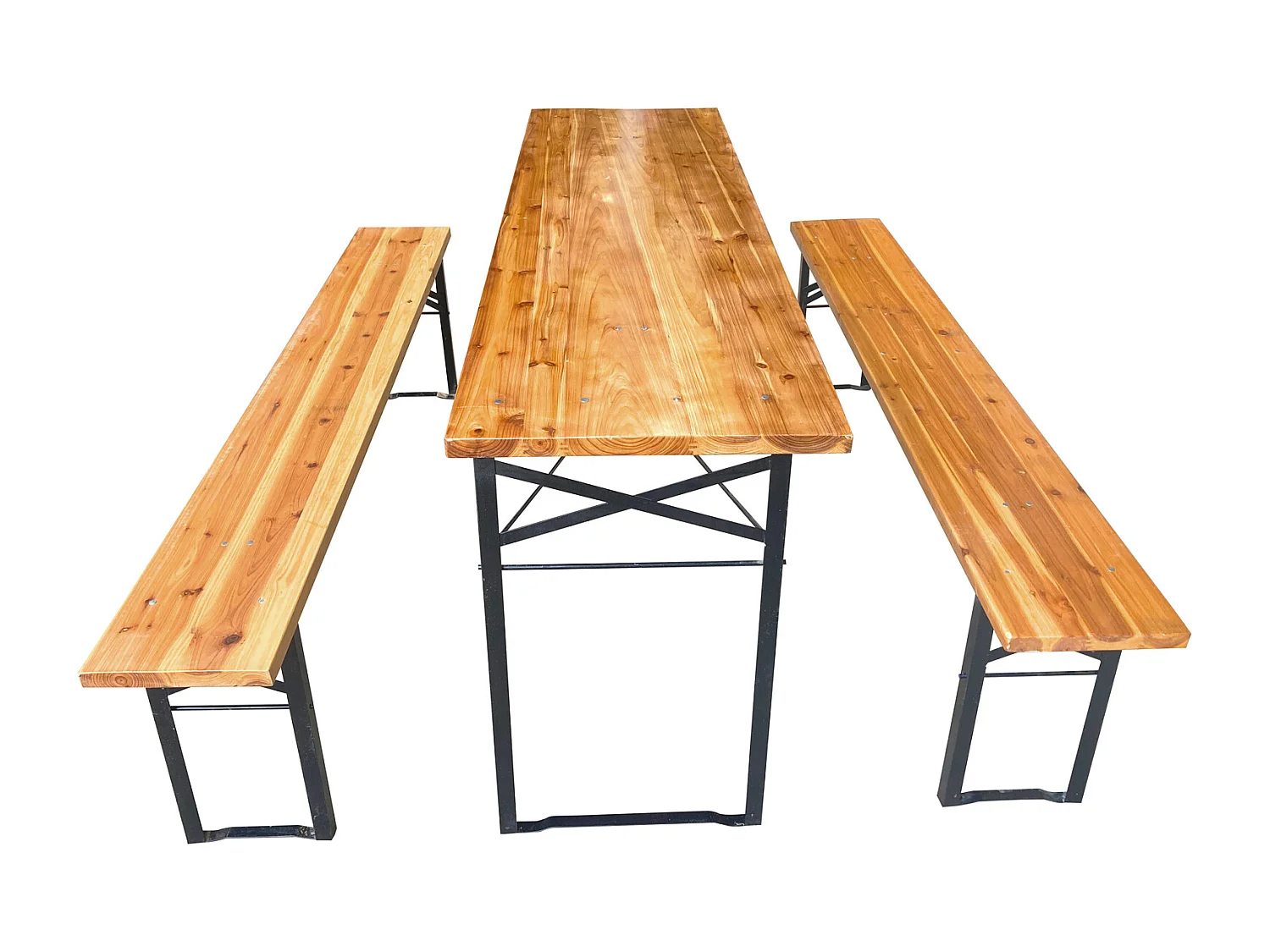 Garniture de brasserie pliante 3 pièces en bois