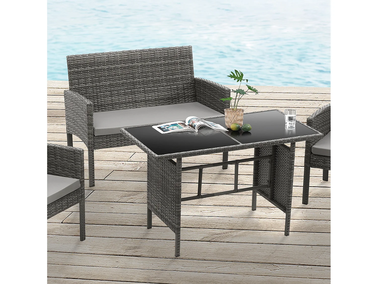 Ensemble de meubles de jardin en rotin