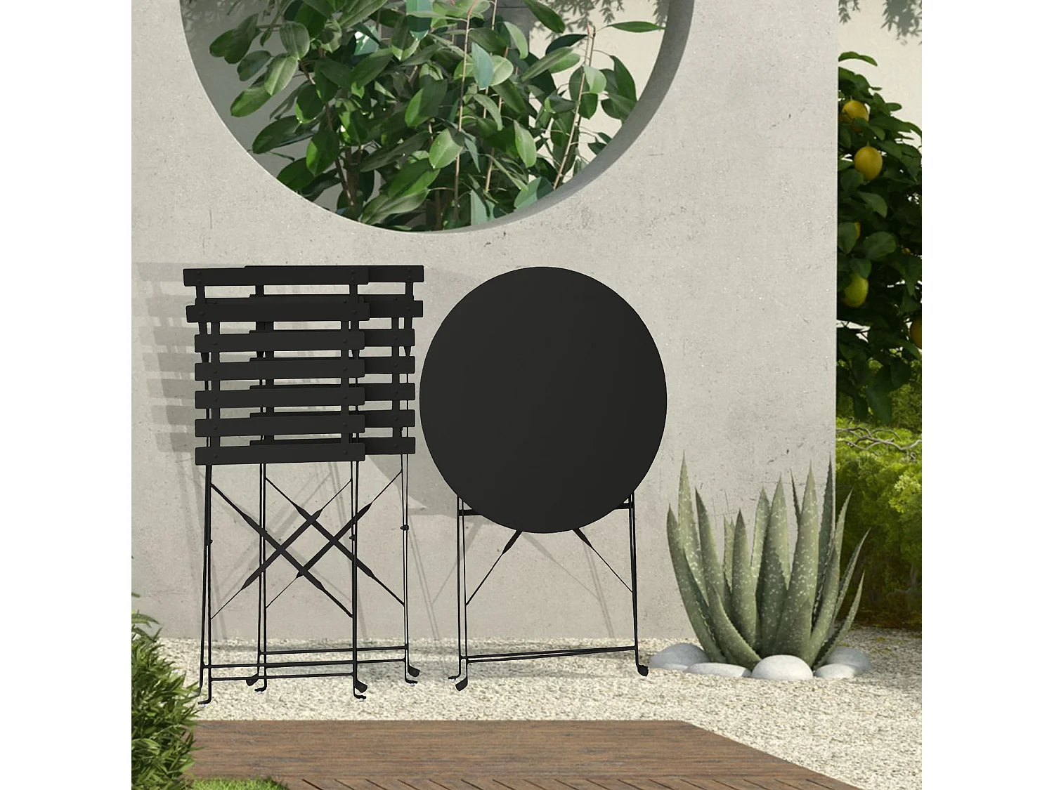 Meubles de balcon Chaise Table Métal pliants