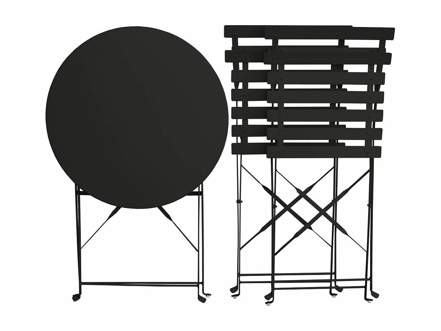 Meubles de balcon Chaise Table Métal pliants