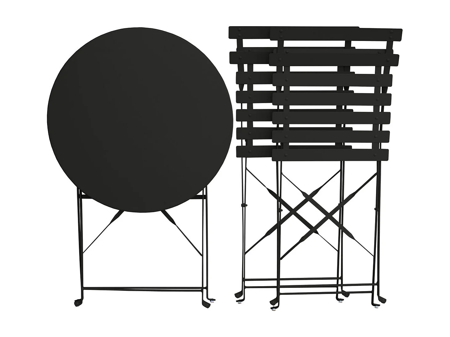 Meubles de balcon Chaise Table Métal pliants