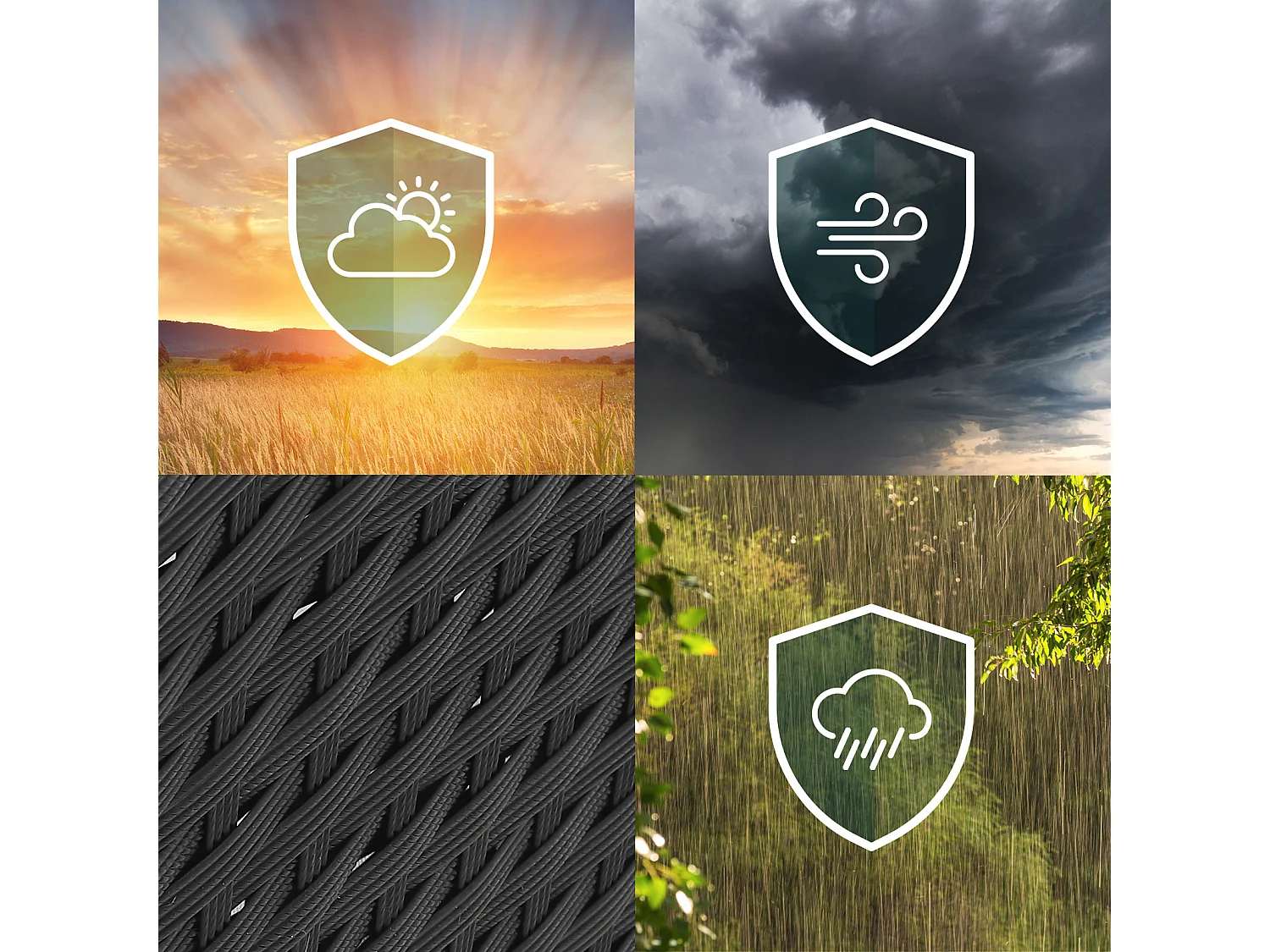 Ensemble de meubles de jardin en rotin