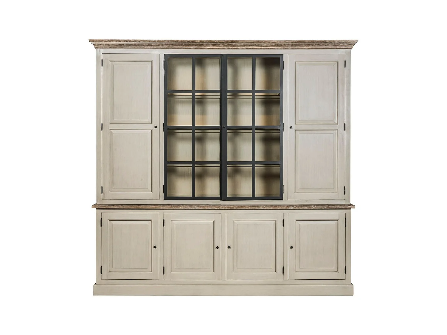 Buffet vaisselier en bois 4 portes éclairage LED - VILLAS