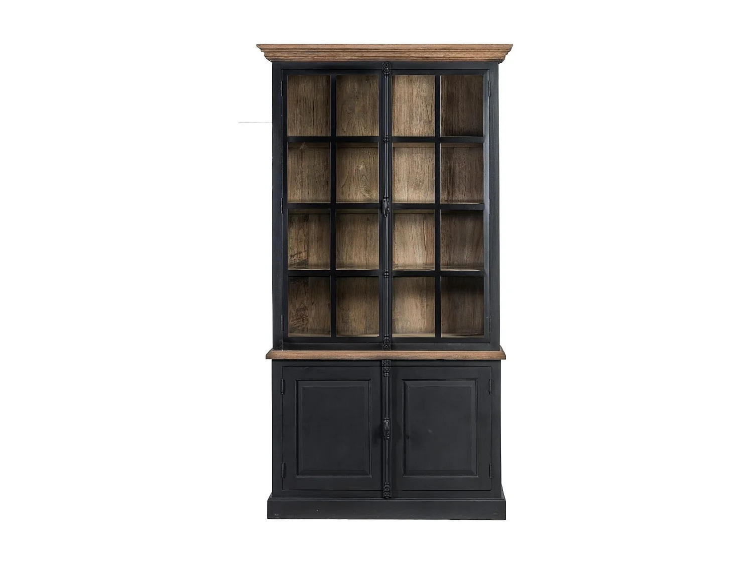 Buffet vaisselier en bois noir 2 portes vitrées - DALILA