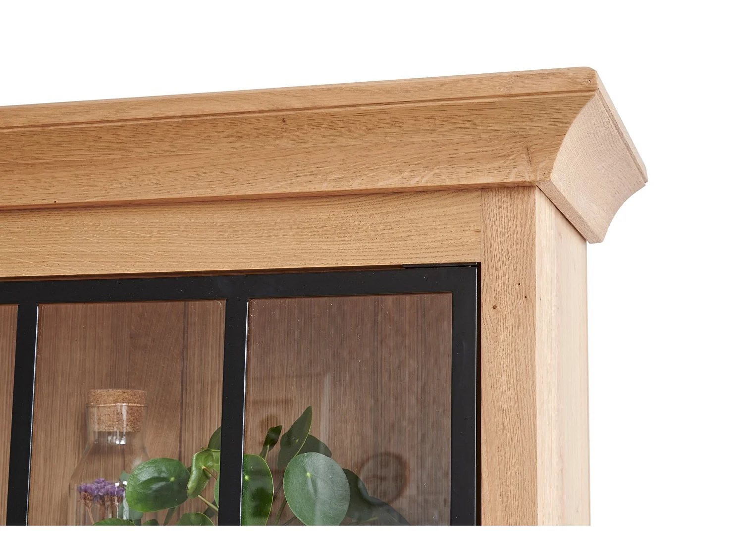 Buffet vaisselier industriel en bois et métal 4 portes - VICTORIA