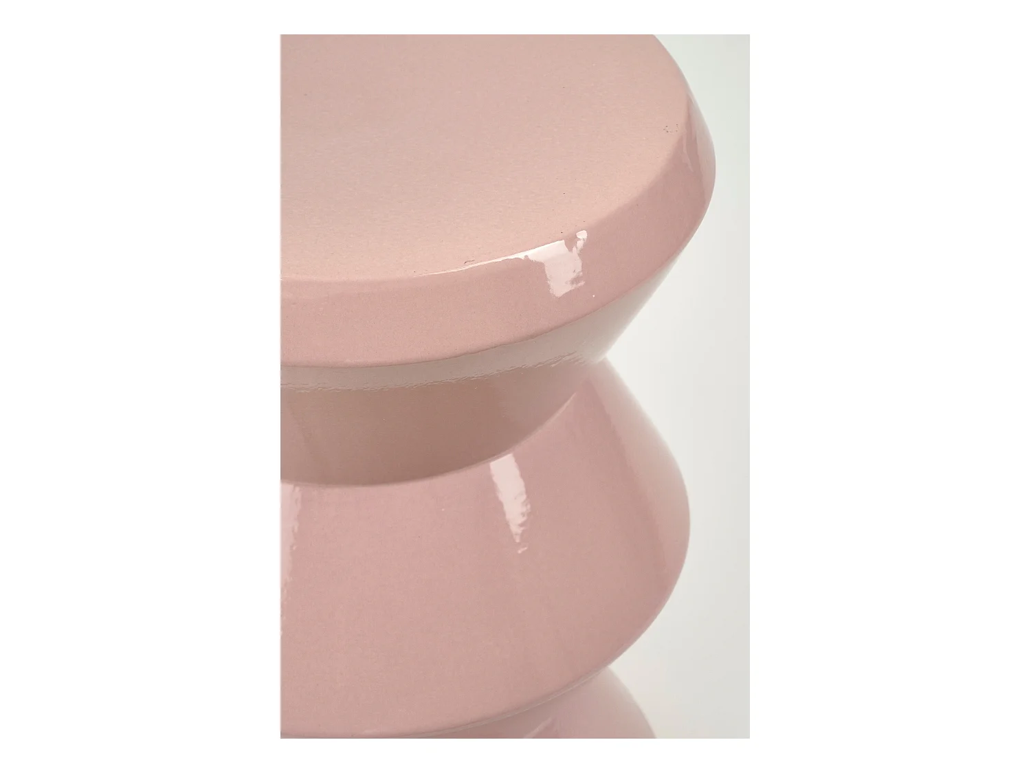 Table d'appoint en argile et émail - 31 x 31 x 43 - Lilas -