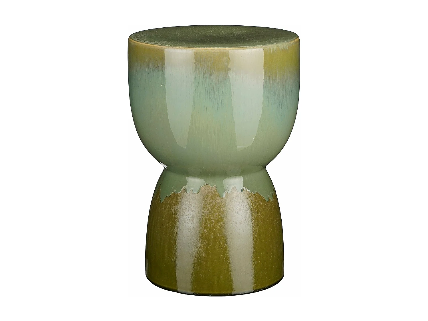 Table d'appoint en argile et émail - 29 x 29 x 42 - Vert - LUCIEN