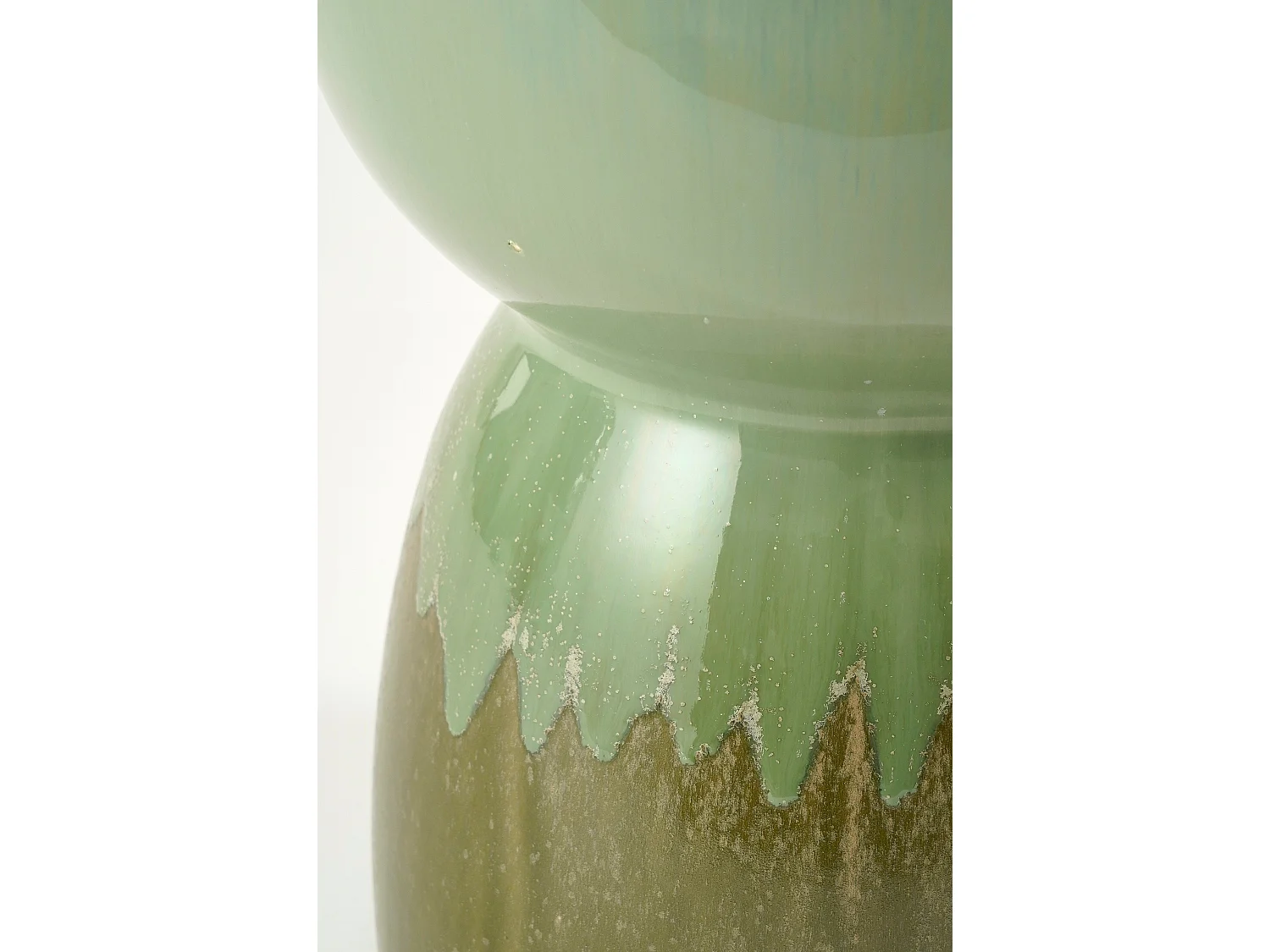 Table d'appoint en argile et émail - 29 x 29 x 42 - Vert - LUCIEN