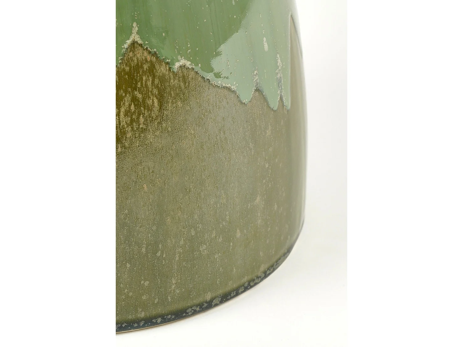 Table d'appoint en argile et émail - 29 x 29 x 42 - Vert - LUCIEN