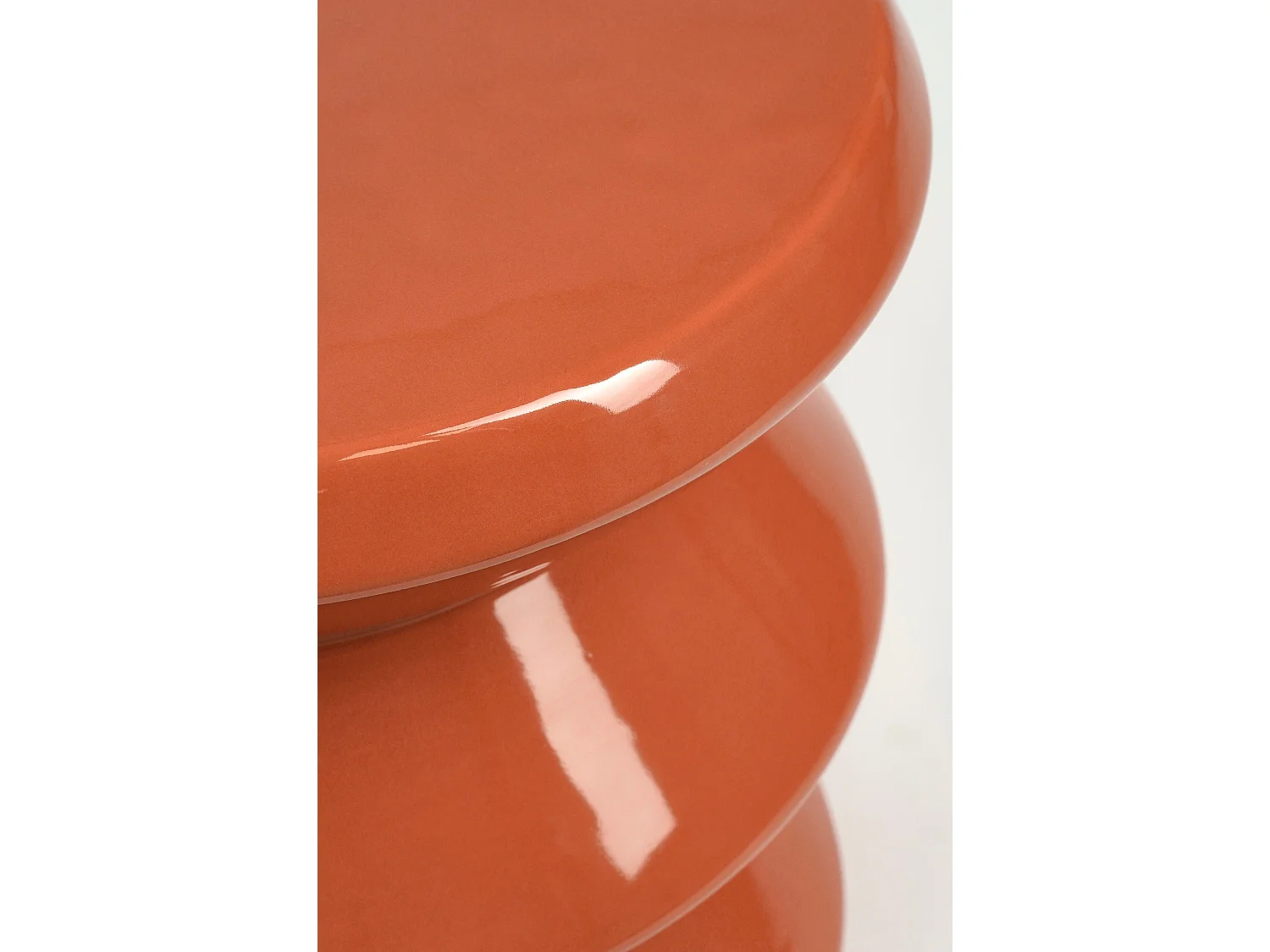 Bijzettafel van klei en glazuur - 31 x 31 x 28 - Oranje -