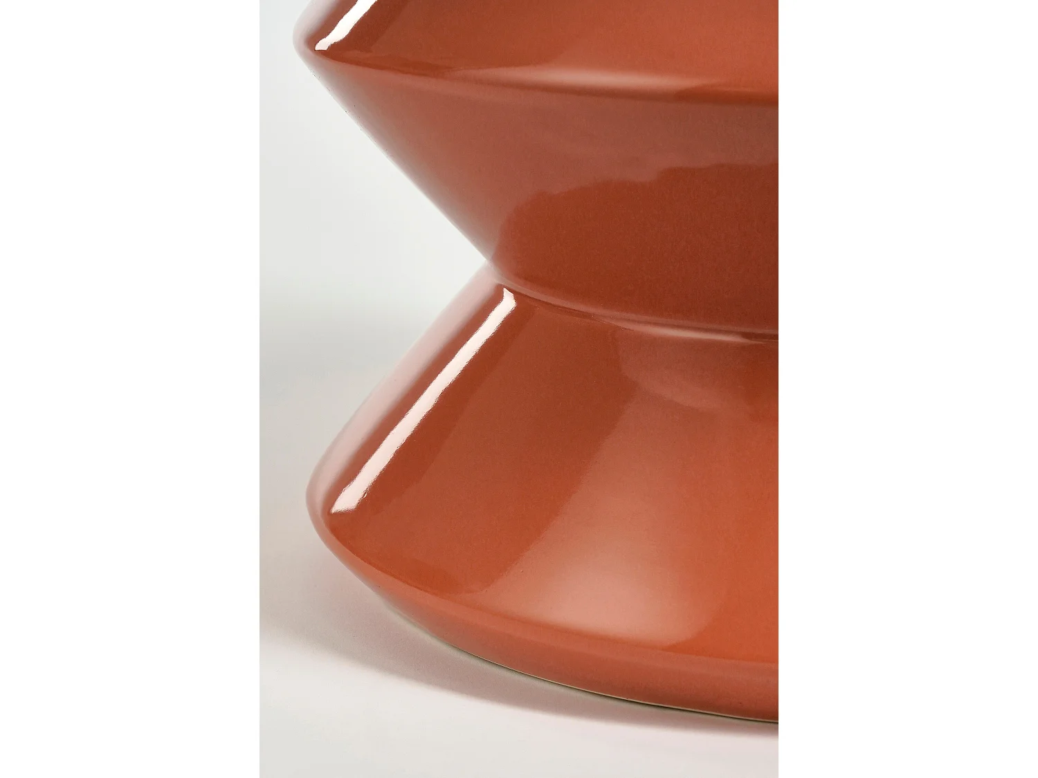 Bijzettafel van klei en glazuur - 31 x 31 x 28 - Oranje -