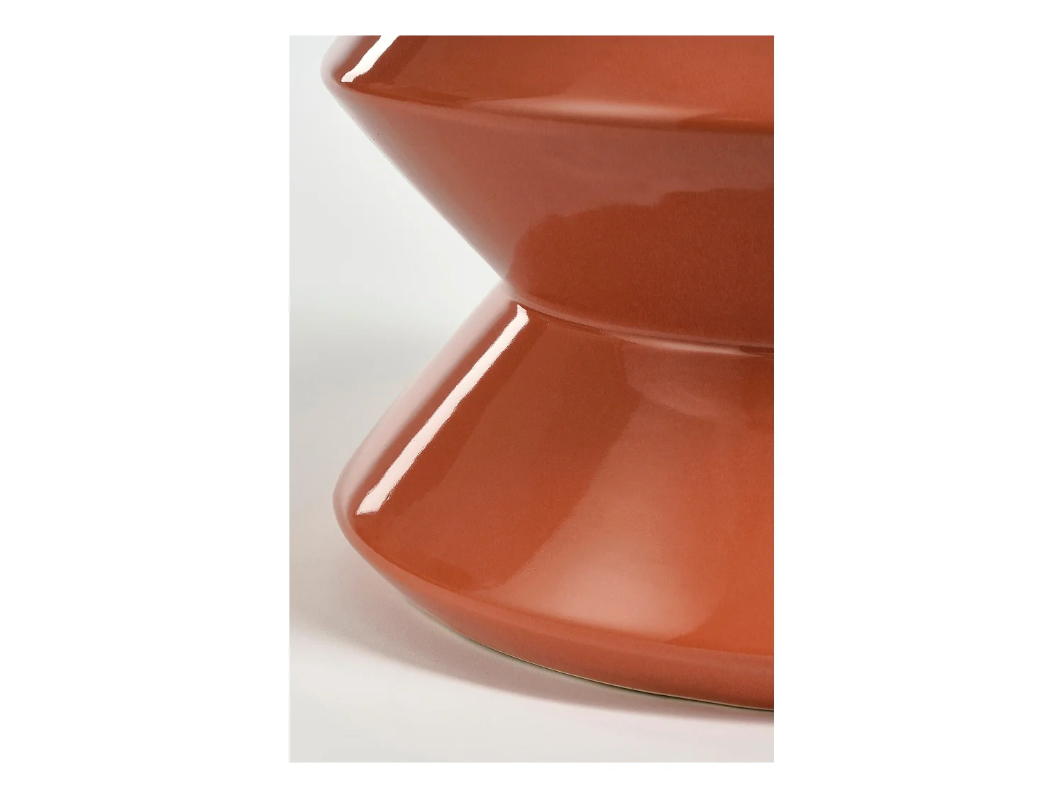 Table d'appoint en argile et émail - 31 x 31 x 28 - Orange -