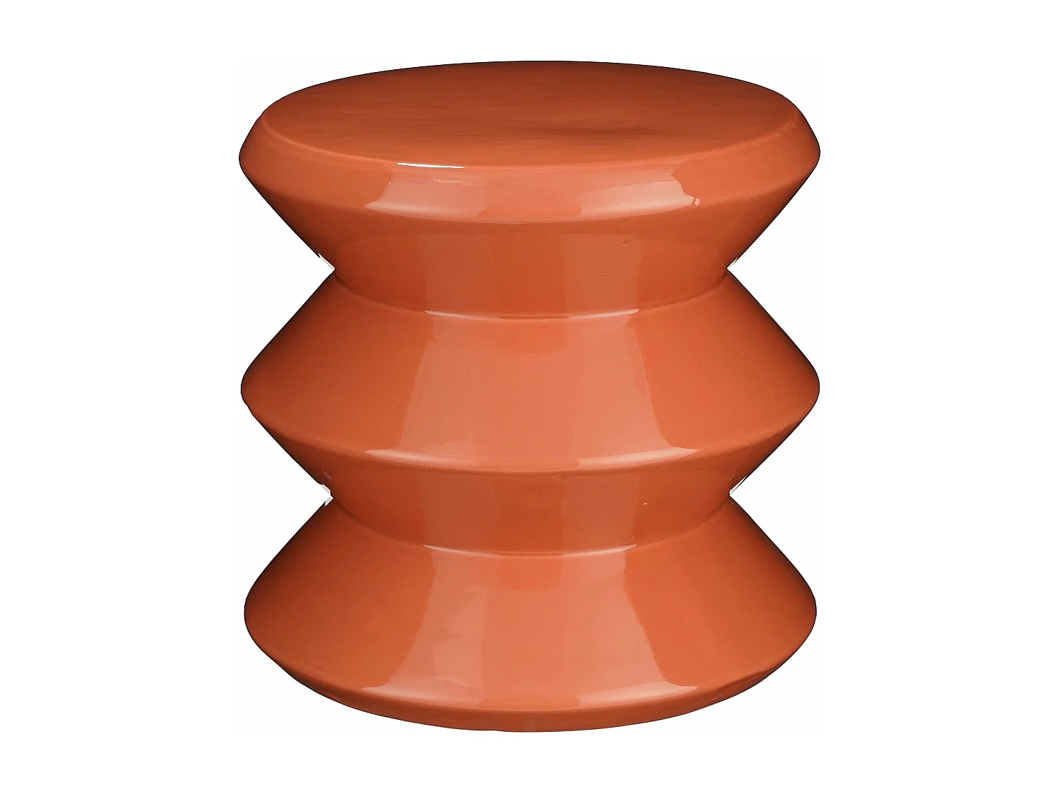 Table d'appoint en argile et émail - 31 x 31 x 28 - Orange -