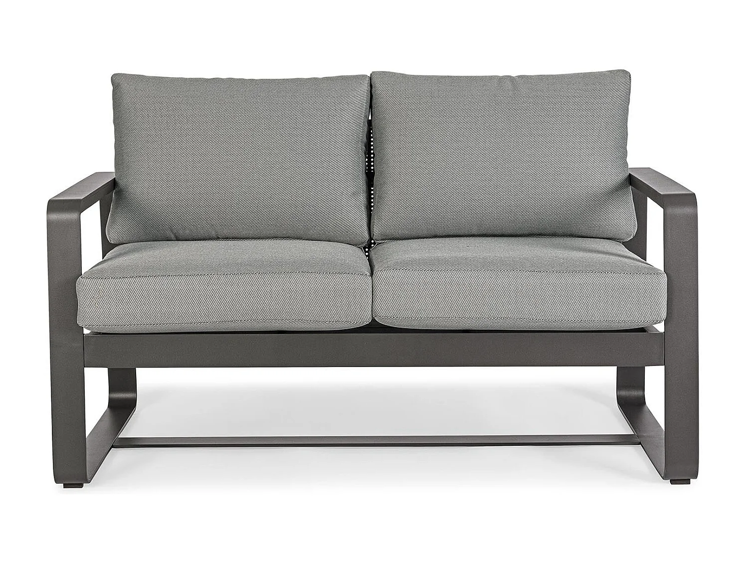 Canapé de jardin 2 places en métal et coussins tissu - ETRETAT