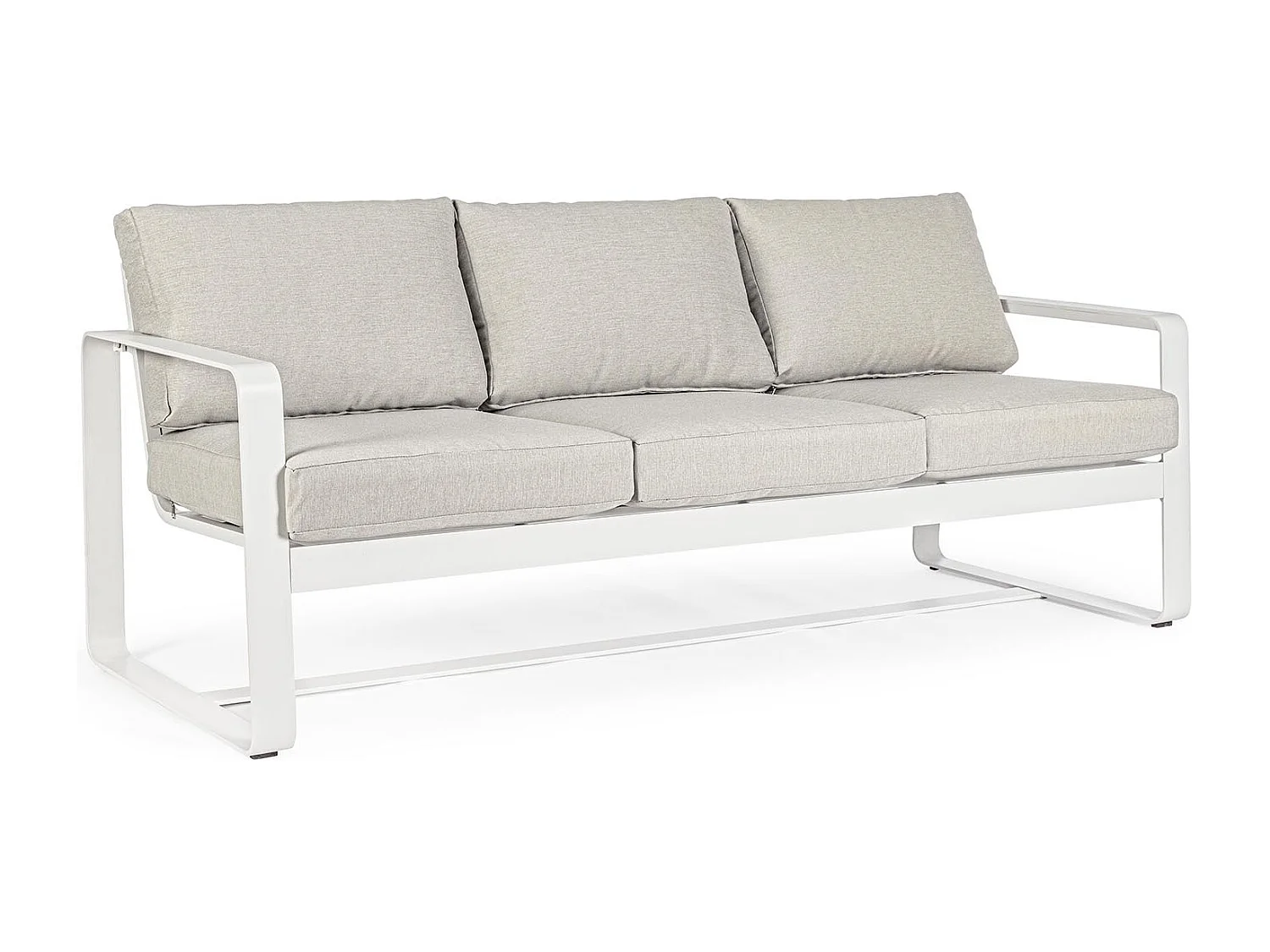 Canapé de jardin 2 places en métal et coussins tissu - ETRETAT