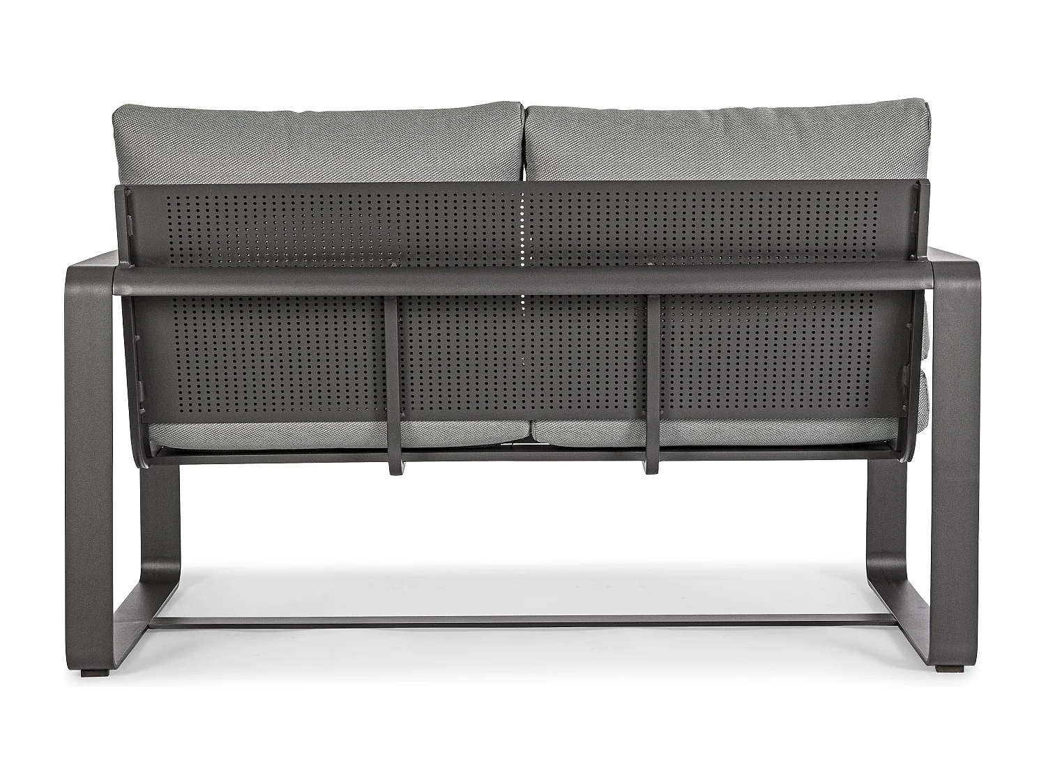 Canapé de jardin 2 places en métal et coussins tissu - ETRETAT