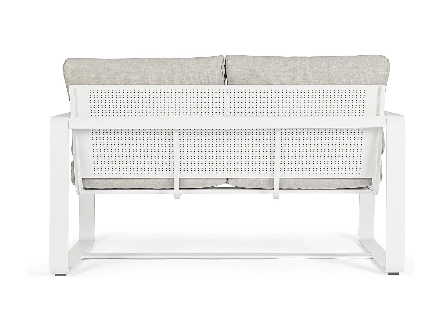 Canapé de jardin 2 places en métal et coussins tissu - ETRETAT