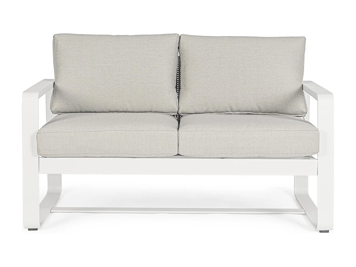 Canapé de jardin 2 places en métal et coussins tissu - ETRETAT