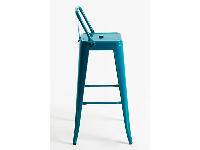 Lote de 4 Taburetes Torix Respaldo - Verde azulado