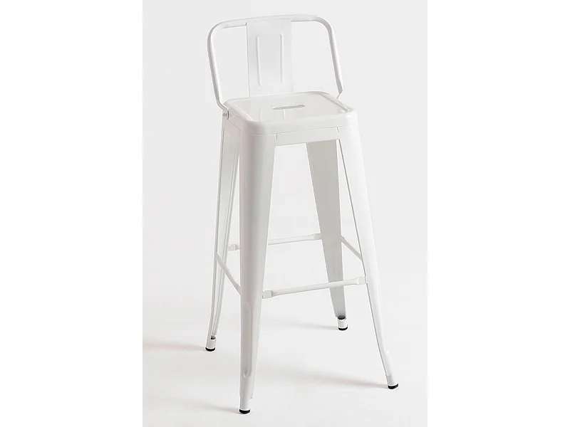 Lote de 4 Taburetes Torix Respaldo - Blanco