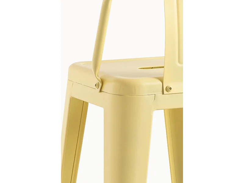 Lote de 4 Taburetes Torix Respaldo - Amarillo Cuarzo