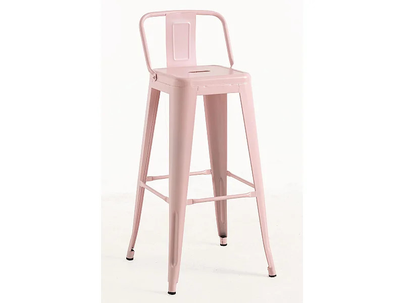 Lote de 2 Taburetes Torix Respaldo - Rosa Algodón de Azúcar