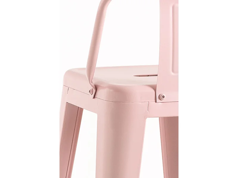 Lote de 2 Taburetes Torix Respaldo - Rosa Algodón de Azúcar