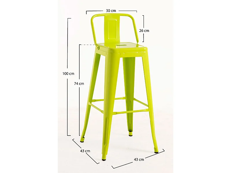 Lote de 2 Taburetes Torix Respaldo - Verde Flora