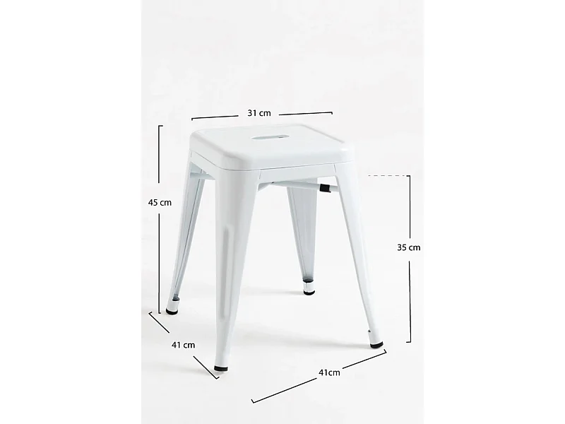 Lote de 6 Taburetes Torix Pequeños - Blanco