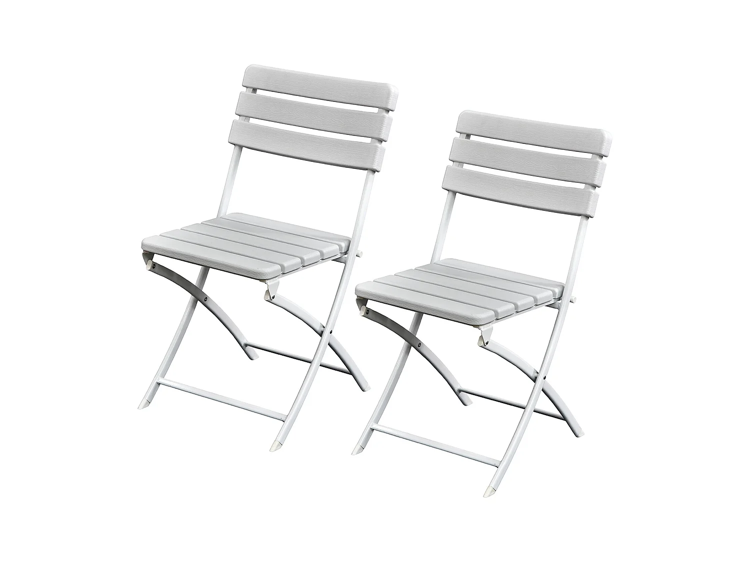 Lot de 2 chaises de balcon aspect bois pliables
